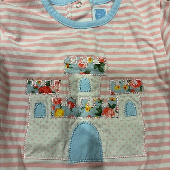 Trotter St. Kids Pink Stripe Romper - 12M - Picture 2 of 5